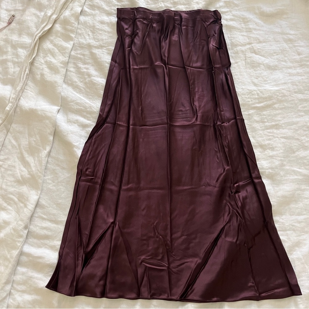 Beliano chocolate bias midi silk skirt size Medium